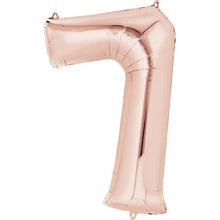 Number 7 Rose Gold Large Foil Balloon - 34 Inch
