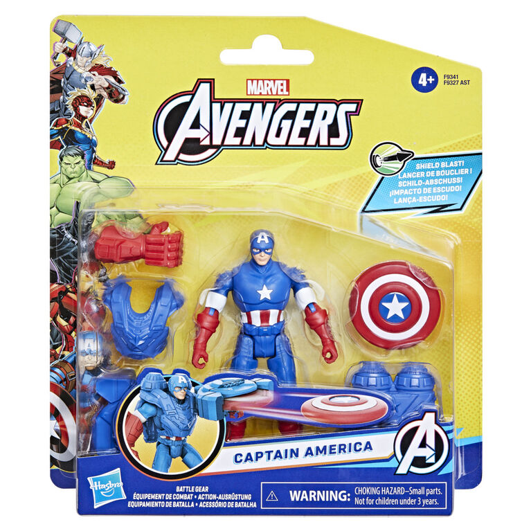 Hasbro Marvel Avengers Captain America 4" Battle Gear Action Figure