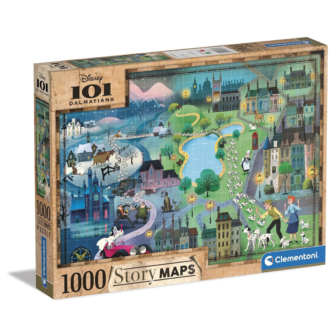 Clem. Puzzle 101 Dalmatians Map 1000pcs