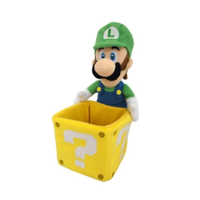 San-ei Super Mario Plush Doll - Luigi With Coin Box 10" Plush