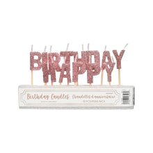 Blush Birthday Glitter Pick Candles - 3 Inch