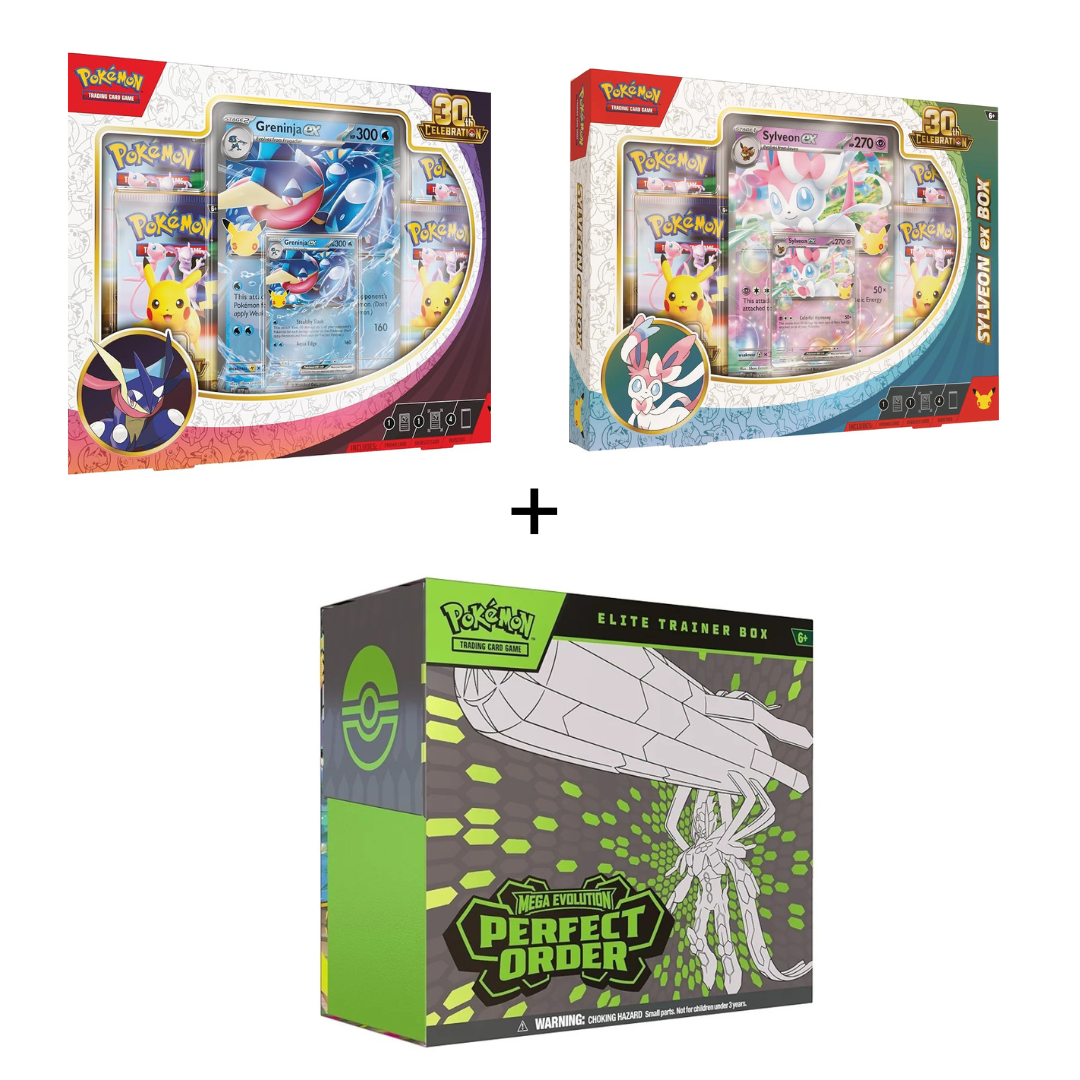 PRE ORDER : 30th Greninja EX + 30th Sylveon EX + Perfect Order ETB