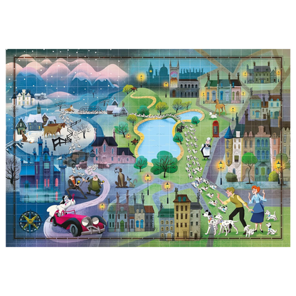 Clem. Puzzle 101 Dalmatians Map 1000pcs