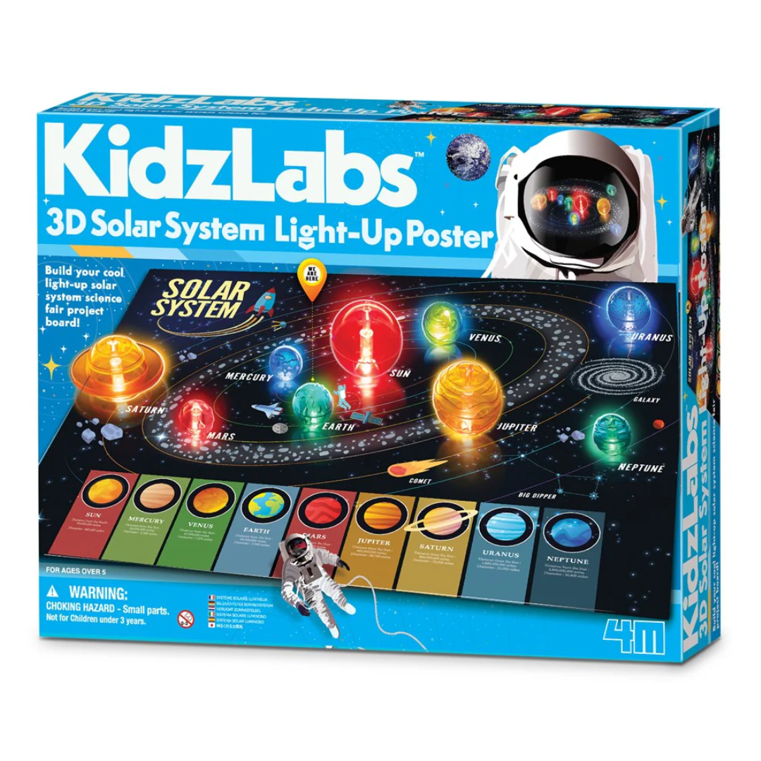 4M Science Kidzlabs - 3D Solar System Lightup Poster- 1