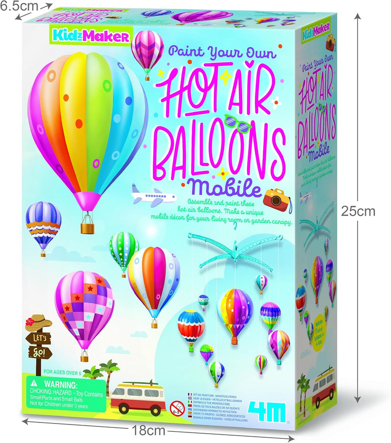 4M Kidzmaker - Paint Your Own Hot Air Balloon Mobile