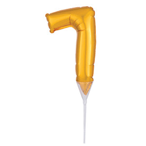 Number 7 Cake Pick Micro Foil Balloon