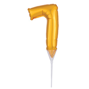 A40 GOLD NUMBER 7 CAKE PICK MICRO SHAPE FOIL BALLOON