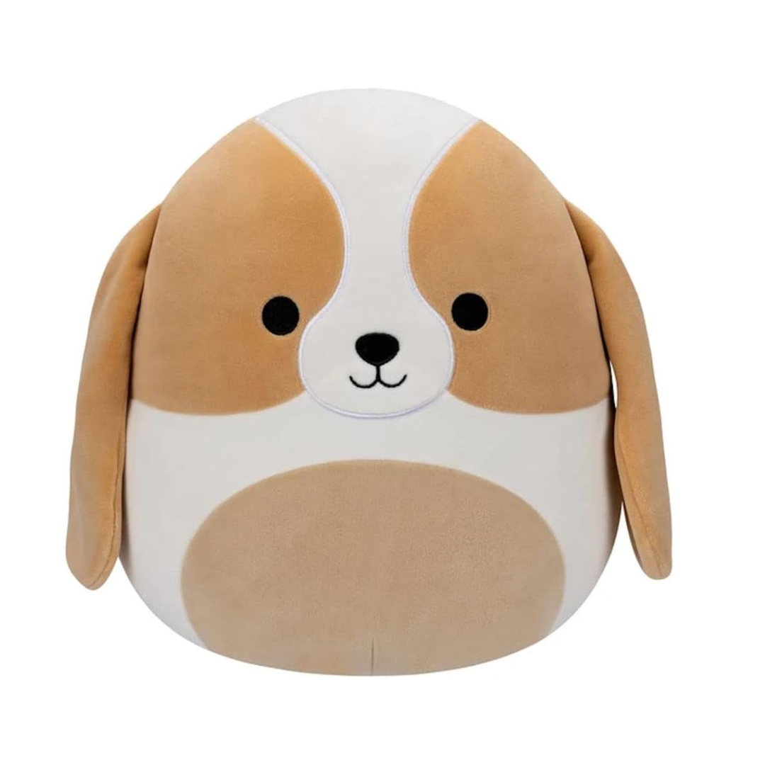 Medium Plush Squishmallows 12” -(Adela - Brown And White Basset Hound W/Hearts)