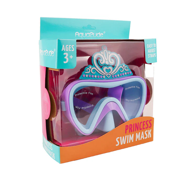 Aquatude Swim Goggles - Princess Crown Blue Mask 3
