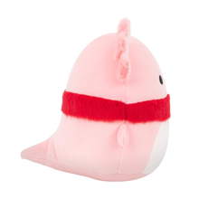 Medium Plush Squishmallows 12” - Archie - Dark Pink Axolotl W/White Belly And Red Fuzzy Scarf)
