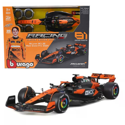 Bburago F1 - 1:24 Diecast - Mclaren Mcl38 Formula Model Kit (With Helmet, W/O Plastic Stand)