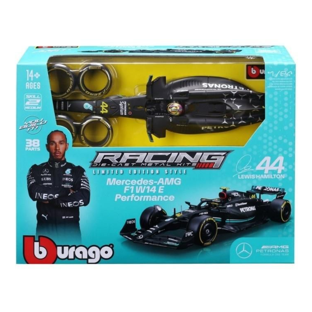 Bburago F1 - 1:24 Diecast - Mercedez Amg W14 E Performance Formula Model Kit (With Helmet, W/O Plastic Stand)
