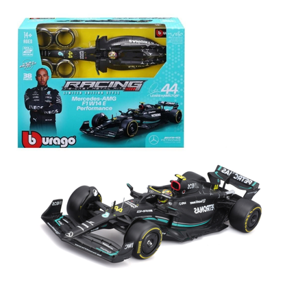 Bburago F1 - 1:24 Diecast - Mercedez Amg W14 E Performance Formula Model Kit (With Helmet, W/O Plastic Stand)