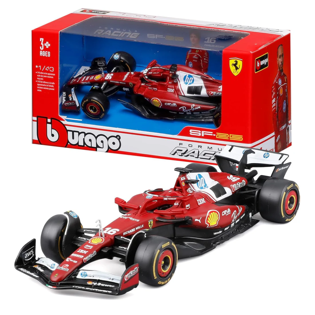 Bburago F1 - 1:43 Diecast - Ferrari Formula Sf25 - (W/O Helmet & Plastic Stand)