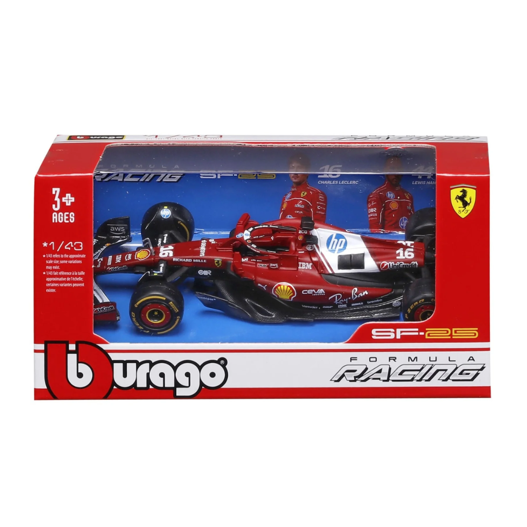 Bburago F1 - 1:43 Diecast - Ferrari Formula Sf25 - (W/O Helmet & Plastic Stand)
