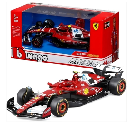 Bburago F1 - 1:43 Diecast - Ferrari Sf25 Miami Gp - Formula (W/O Helmet & Plastic Stand) -Lewis Hamilton