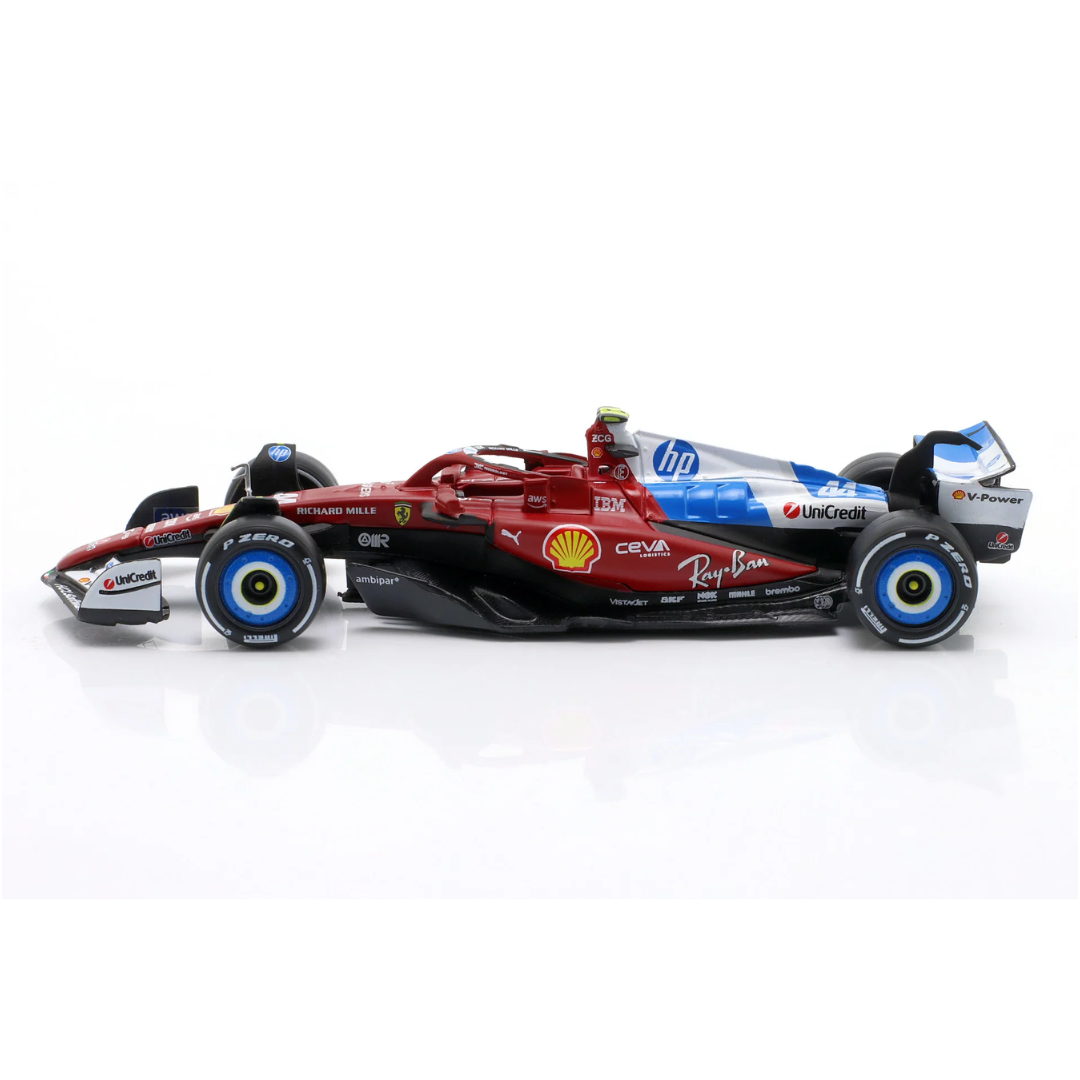 Bburago F1 - 1:43 Diecast - Ferrari Sf25 Miami Gp - Formula (W/O Helmet & Plastic Stand) -Lewis Hamilton