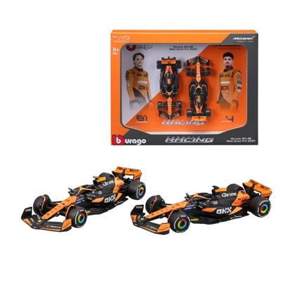 Bburago F1 - 1:43 Diecast - Mclaren Mcl38 (2024) Formula (W/O Helmet & Plastic Stand) - 2Pk Vertical