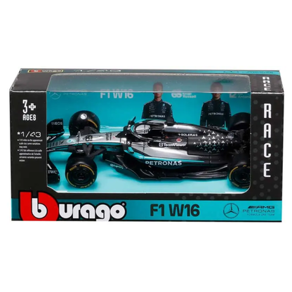 Bburago F1 - 1:43 Diecast - Mercedes Amg Petronas W16 Team (2025) Formula (W/O Helmet & Plastic Stand)