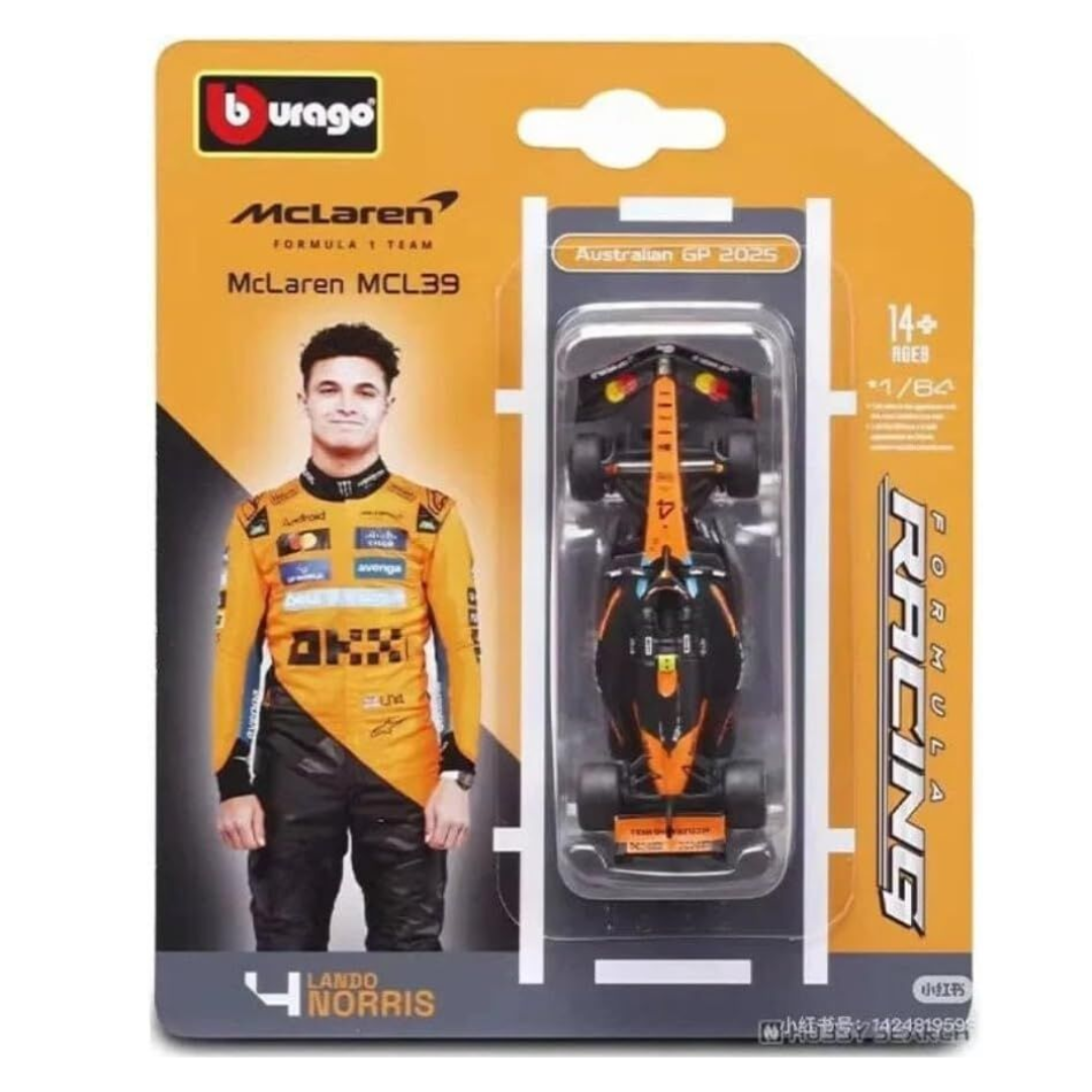Bburago F1 - 1:64 Diecast - Mclaren Team Mcl39 (2025 Australian F1 Gp) (2025) Formula (W/O Helmet) - Lando Norris