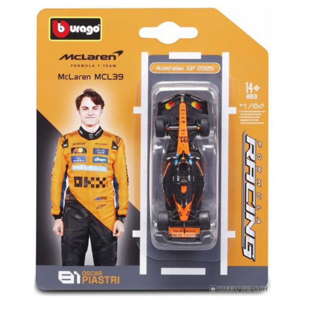 Bburago F1 - 1:64 Diecast - Mclaren Team Mcl39 (2025 Australian F1 Gp) (2025) Formula (W/O Helmet) - Oscar Piastri