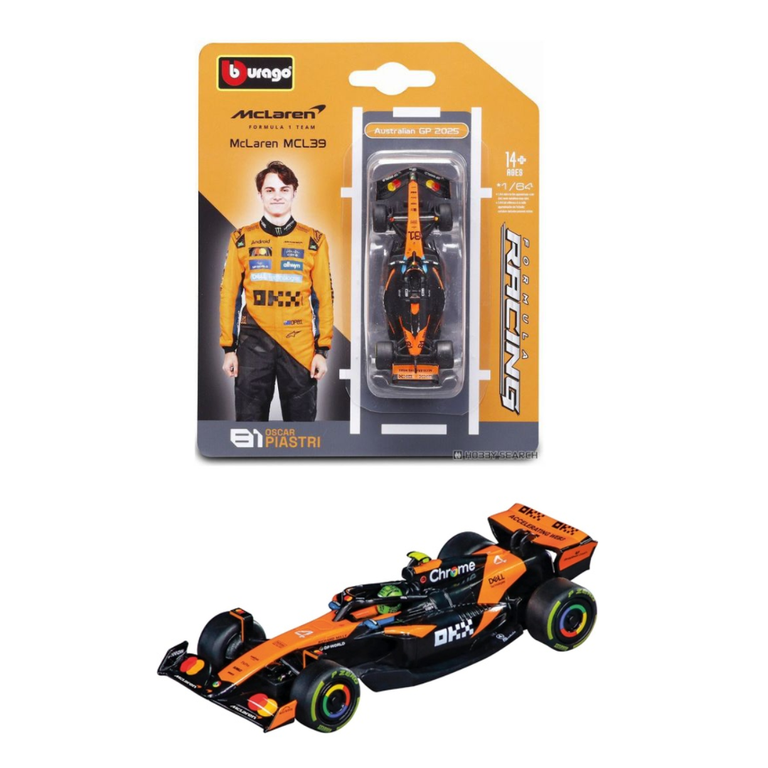 Bburago F1 - 1:64 Diecast - Mclaren Team Mcl39 (2025 Australian F1 Gp) (2025) Formula (W/O Helmet) - Oscar Piastri
