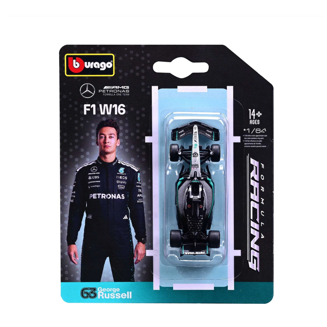 Bburago F1 - 1:64 Diecast - Mercedes- Amg Petronas F1 W16 Team (2025 Australian F1 Gp) (2025) Formula (W/O Helmet)