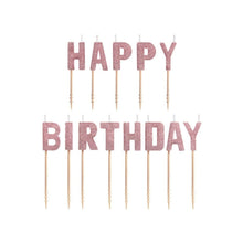 Blush Birthday Glitter Pick Candles - 3 Inch - 1