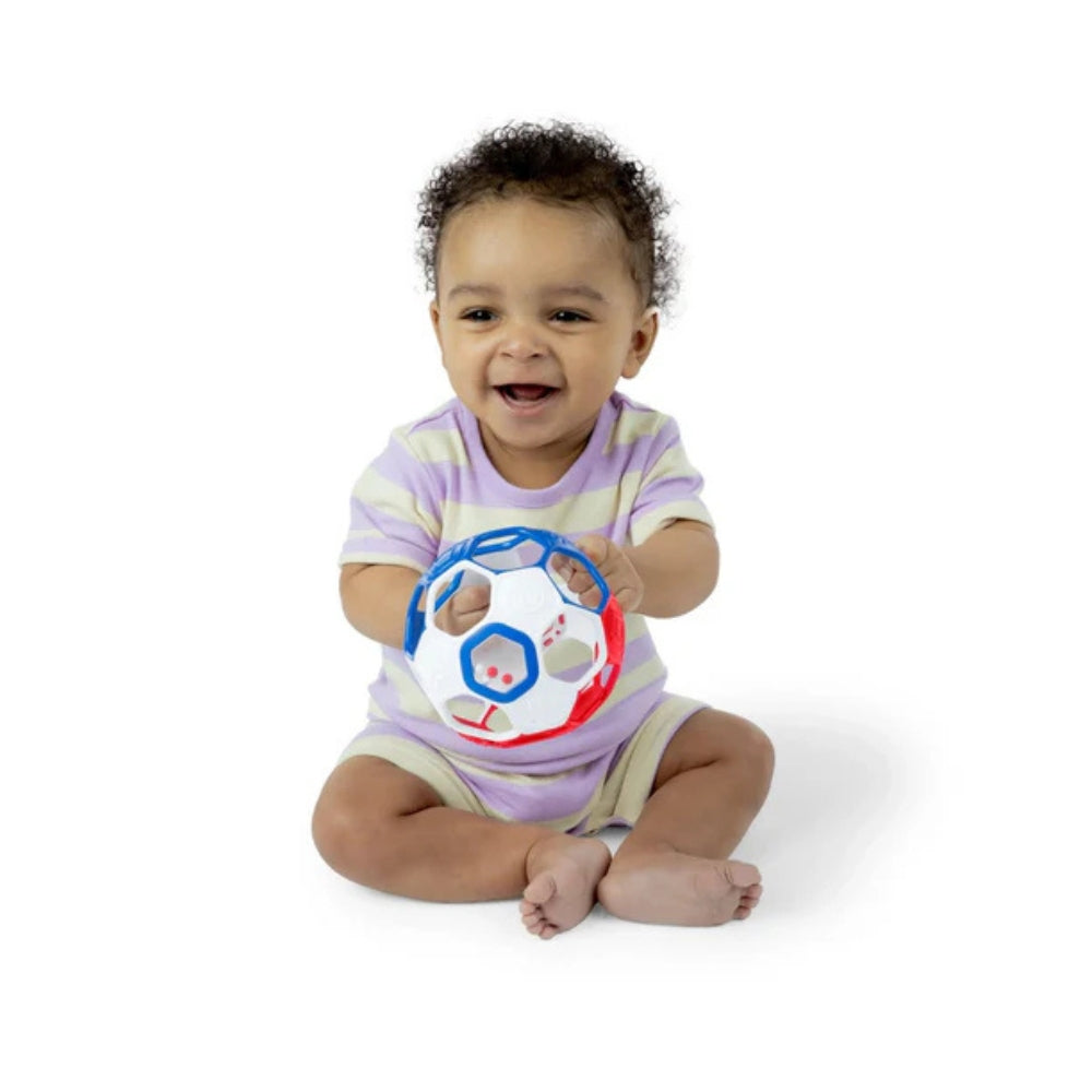 Bright Starts Grippin , Goals Rattle Ball  Red, White & Blue - 4