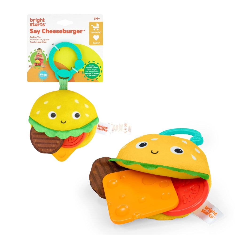 Bright Starts Say Cheeseburger Teether Toy - 1