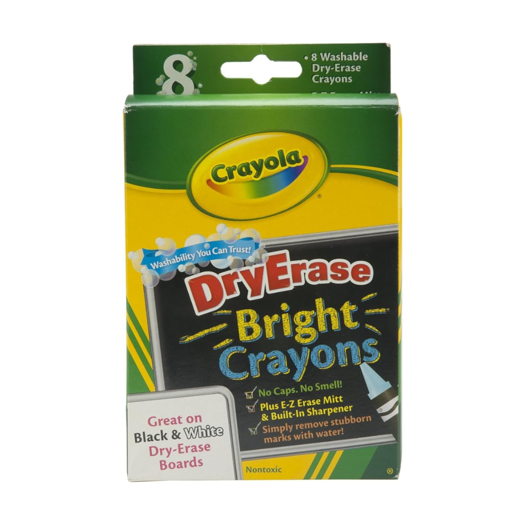 Crayola 8 Ct. Dry-Erase Crayons, Brights, Large Size