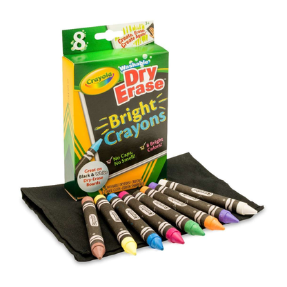 Crayola 8 Ct. Dry-Erase Crayons, Brights, Large Size