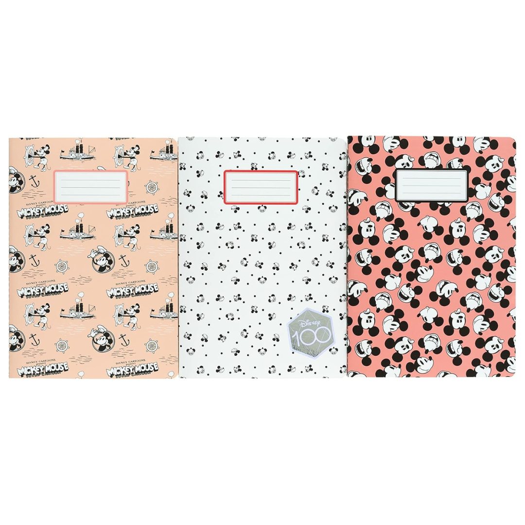 Disney Mickey 100th Anniversary A5 Notebooks (Pack of 3)