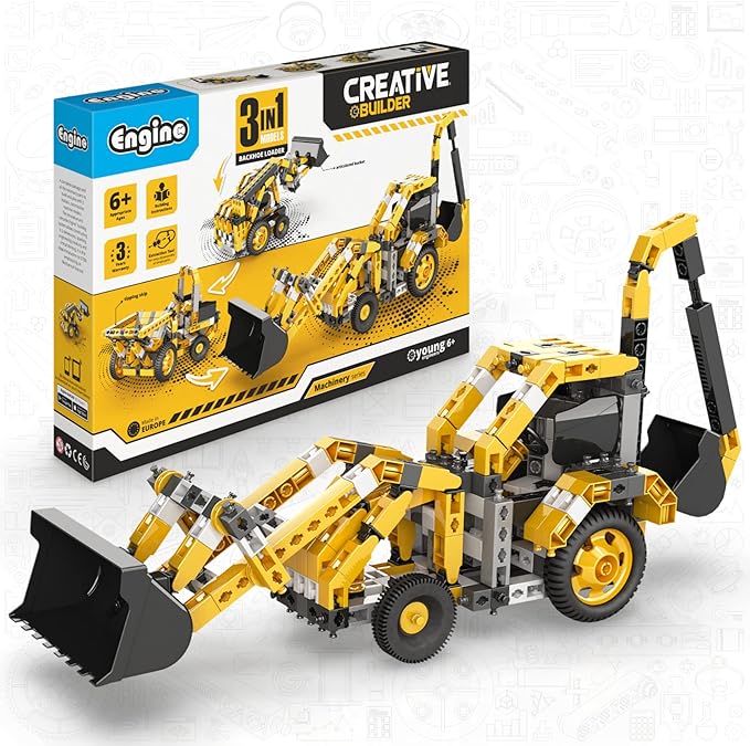 Engino Creative Builder Backhoe Loader Machinery Set 1