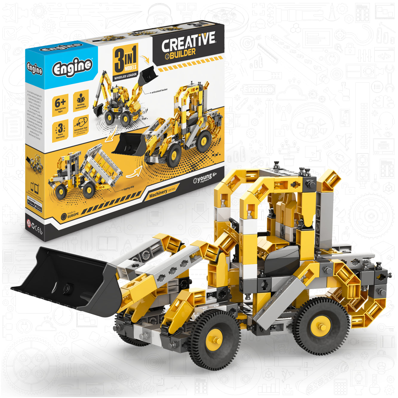 Engino Creative Builder Wheel Loader Machinery Set 1
