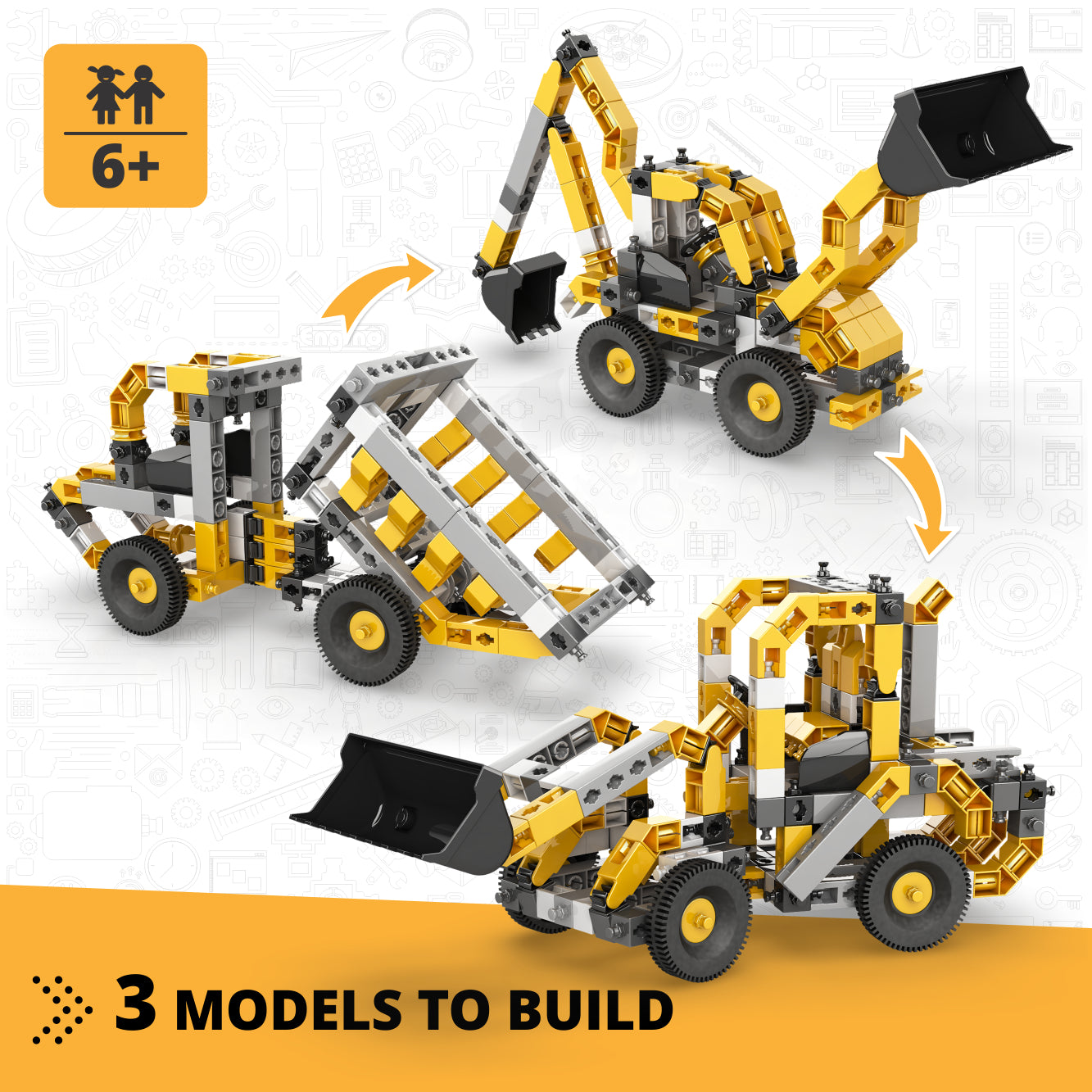 Engino Creative Builder Wheel Loader Machinery Set 3