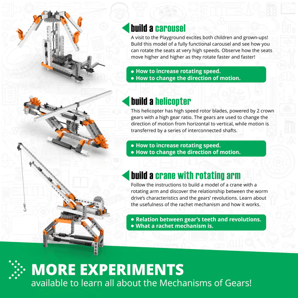 Engino Discovering Stem Mechanics - Gears & Worm Drives 6