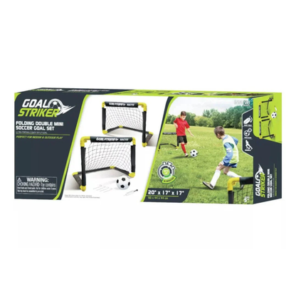 Folding Double Mini Soccer Goal Set 2