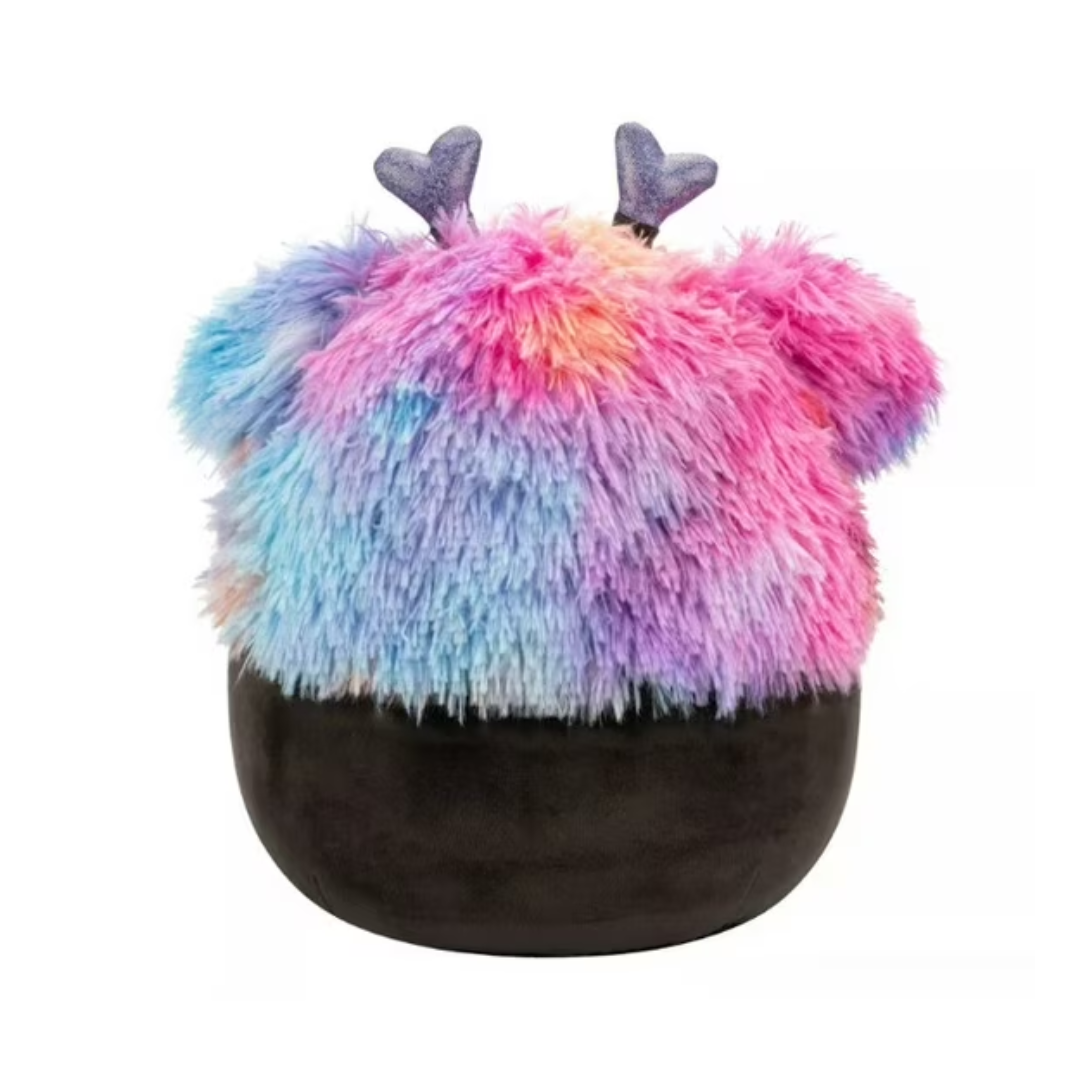 Medium Plush Squishmallows 12” -(Frumpy - Girly Goth Black Bigfoot W/Heart Headband And Mischievous Eyes)