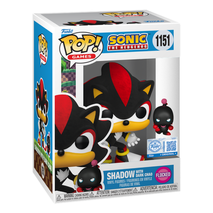 Funko Pop! Games: Sonic The Hedgehog - Shadow with Dark Chao (Flocked)