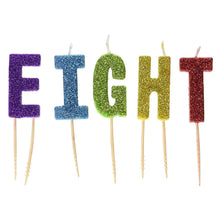 Glitter Rainbow 8th Birthday Candle Pick