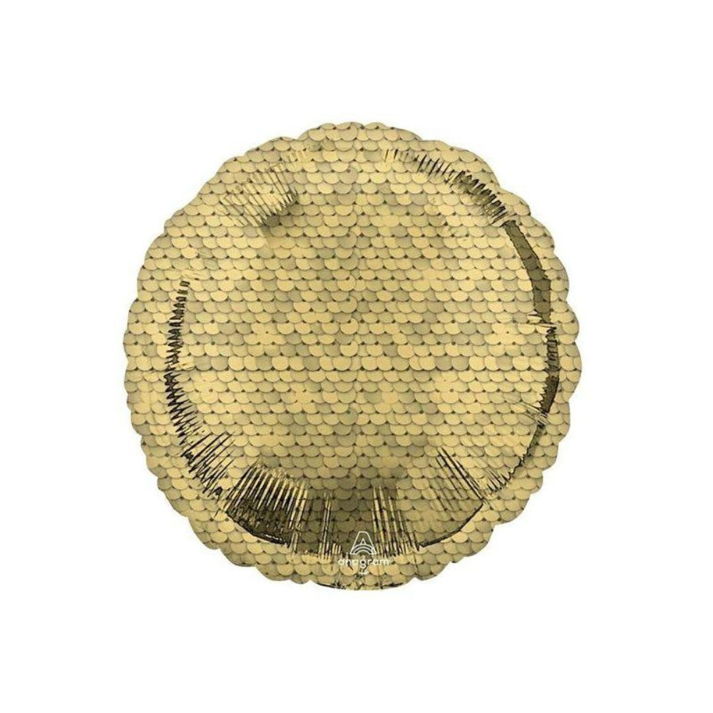 Gold Glitter Sequins Foil Balloon - 18 Inch