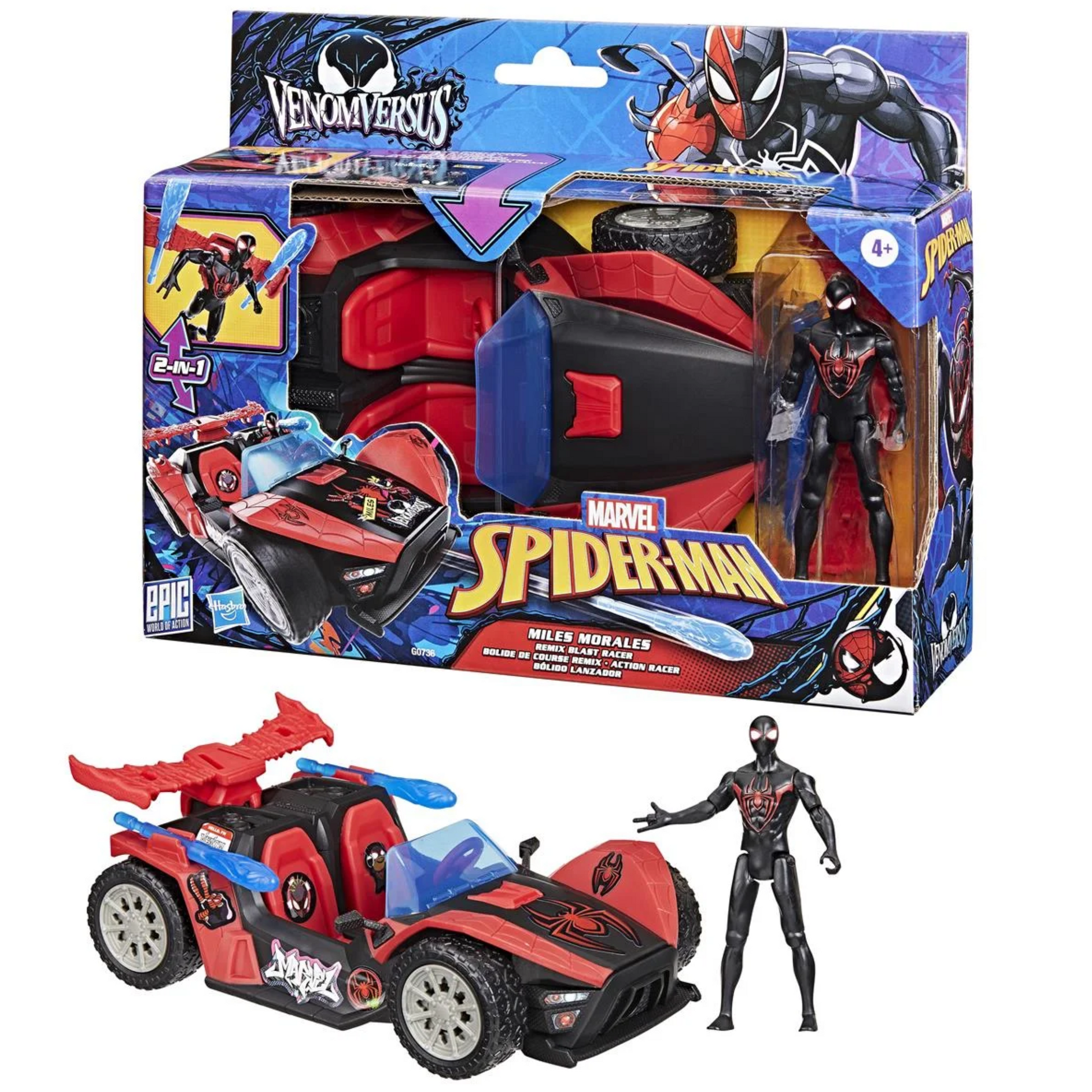 Hasbro Spiderman Venomversus Miles Remix Blast Racer Vs Liquid Shifter 1