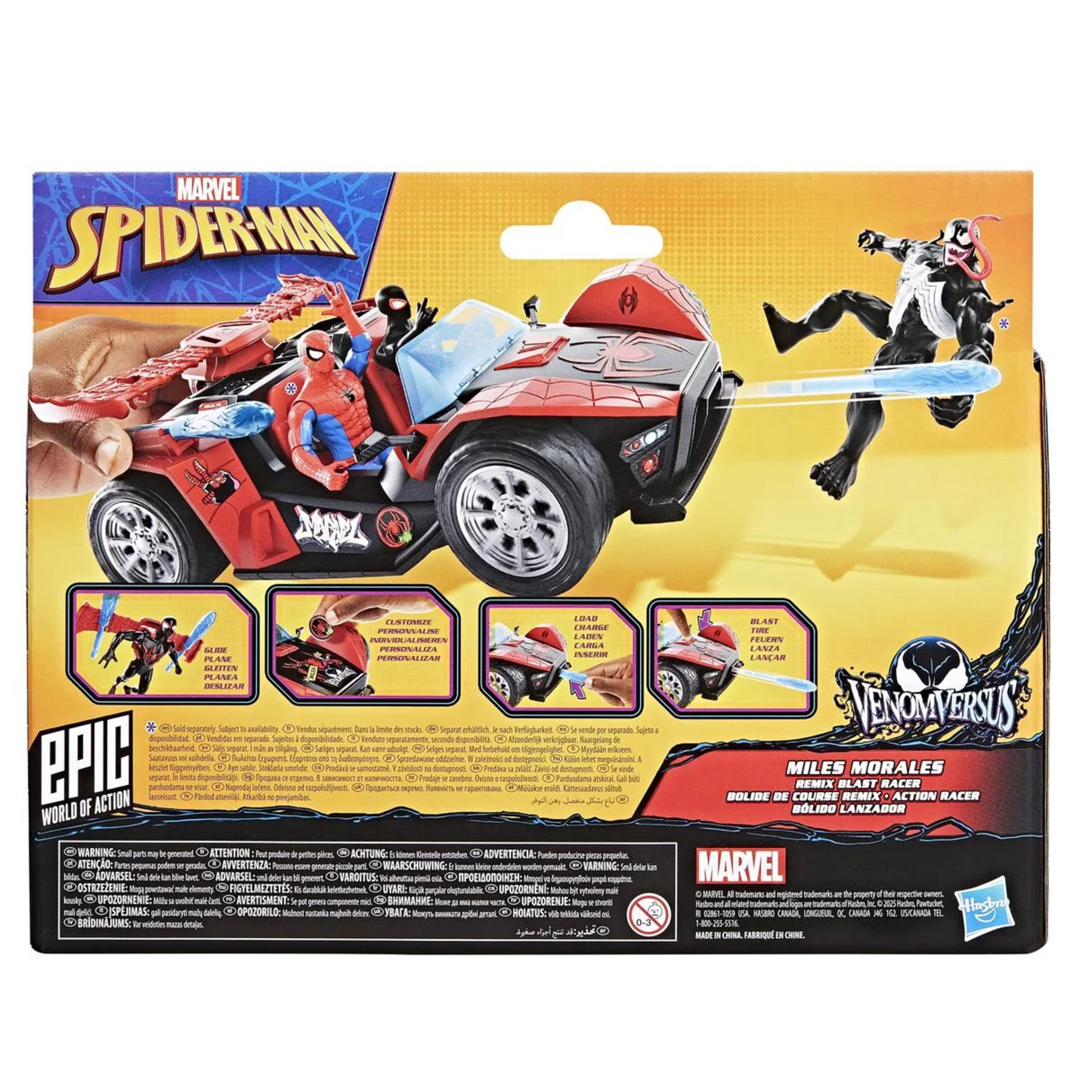 Hasbro Spiderman Venomversus Miles Remix Blast Racer Vs Liquid Shifter 2