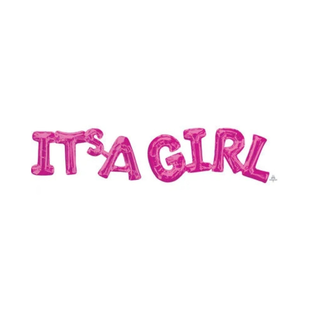 It's A Girl Pink Phrase Foil Balloon