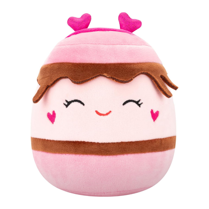 Medium Plush Squishmallows 12” -(Jemma - Pink S'mores W/Closed Eyes And Heart Headband)