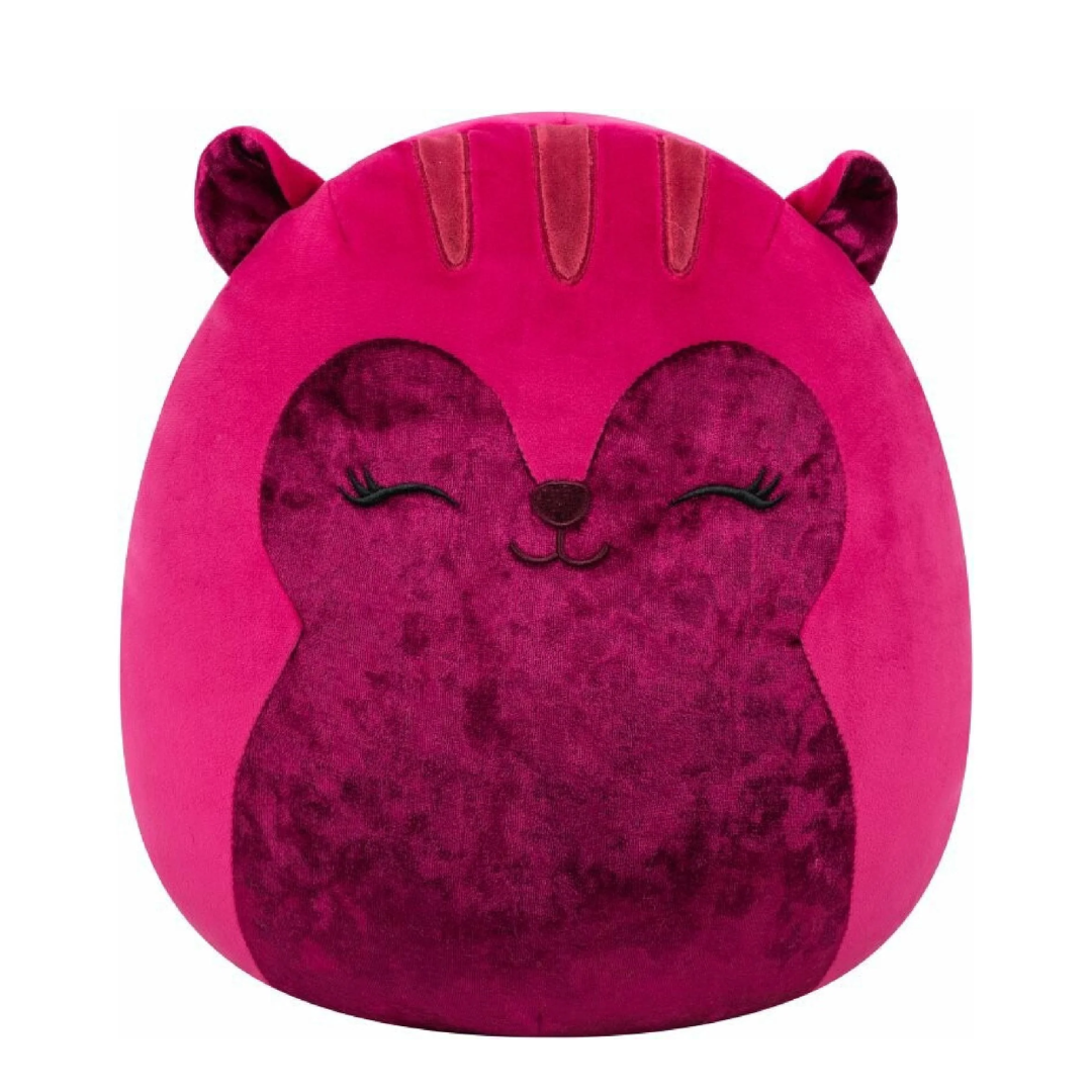 Little Plush Squishmallows 7.5” -Mamina - Burgundy Tonal Squirrel With Velvet Accents