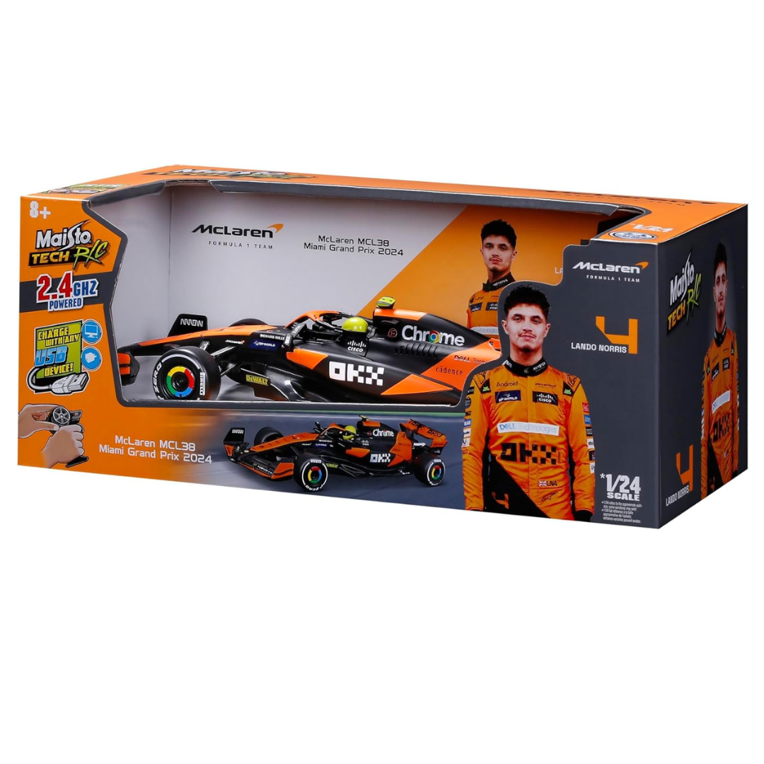 Maisto F1 - 1:24 Rc - Mclaren Team Mcl38 (Miami Gp) - 2.4 Ghz Usb Charge
