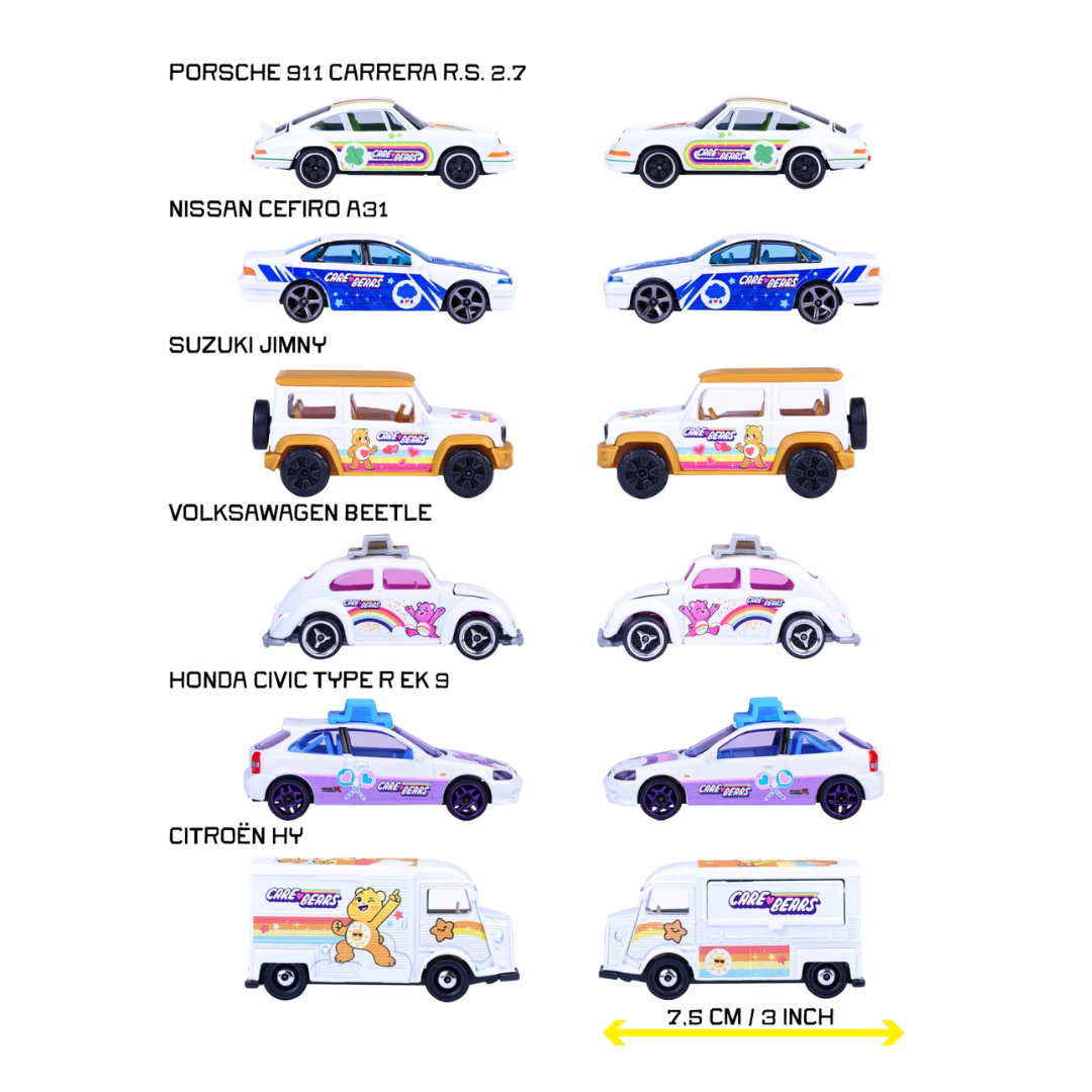 Majorette Deluxe Single Die Cast - 6 +1 Asstd - Care Bears