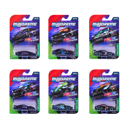 Majorette Deluxe Single Die Cast - Neon Racer - 6 Asstd